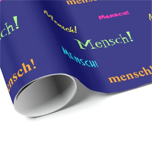 Mensch! - Bunte Wörter/Judentum Geschenkpapier (Rolleneckpunkt)