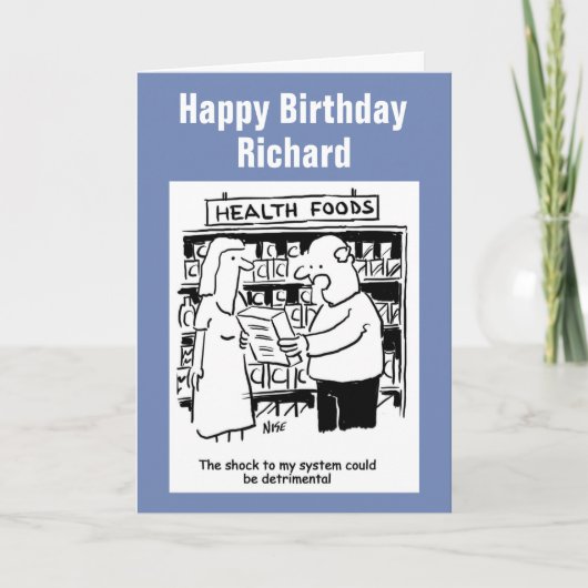 Mensch, der sich vor dem Essen von Gesundheitsnahr Karte (Vorderseite)