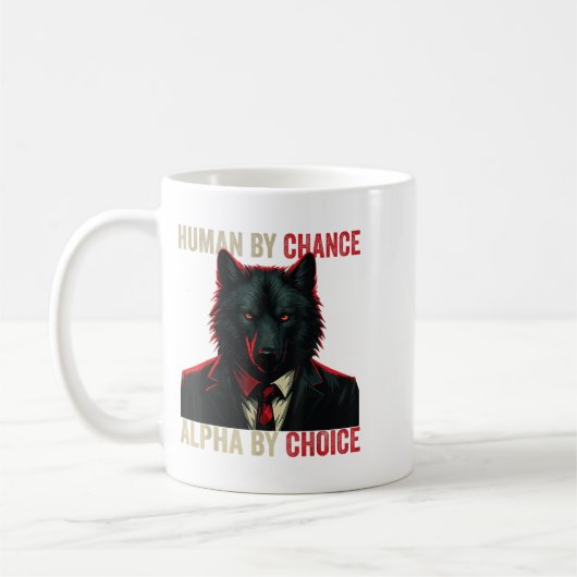 Mensch durch Zufall Alpha per Auswahl Coole Funny  Kaffeetasse (Links)