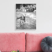 Mensch Fischen Leinwanddruck (Insitu (Wohnzimmer))