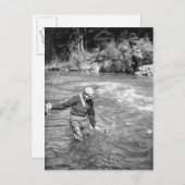 Mensch Fischen Postkarte (Vorne/Hinten)