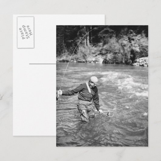 Mensch Fischen Postkarte (Vorne/Hinten)