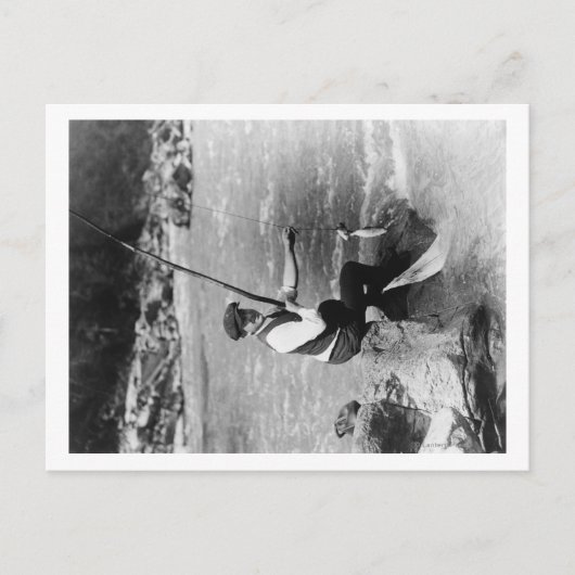 Mensch Fischen und Landung Zwei Fische auf einmal  Postkarte (Vorderseite)