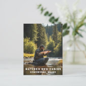 *~* Mensch Fischerei Stream Natur AP49 Lachs Postkarte (Stehend Vorderseite)
