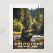 *~* Mensch Fischerei Stream Natur AP49 Lachs Postkarte (Vorne/Hinten)