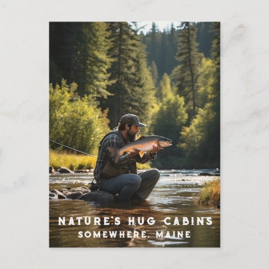 *~* Mensch Fischerei Stream Natur AP49 Lachs Postkarte (Vorderseite)