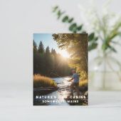 *~* Mensch Fishing Stream Nature AP49 Künstlerisch Postkarte (Stehend Vorderseite)