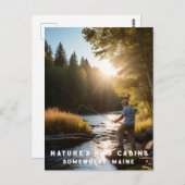 *~* Mensch Fishing Stream Nature AP49 Künstlerisch Postkarte (Vorne/Hinten)