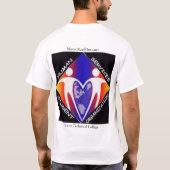 Mensch hält Studenten-Organisations-T - Shirt (Rückseite)