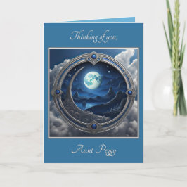 Mensch im Mond (Set 2402-28A #4) Dankeskarte