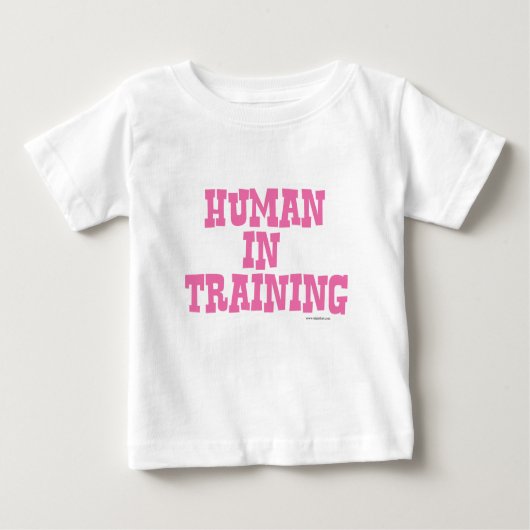 Mensch im Training Slogan rosa Baby T-shirt (Vorderseite)