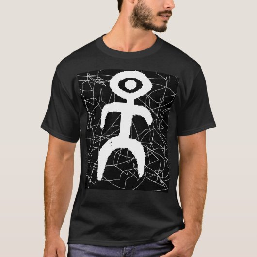 Mensch in Schwarzweiss T-Shirt (Vorderseite)