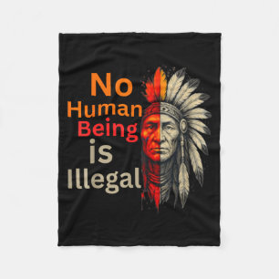 Mensch ist illegal Native Americans Vintage Fleecedecke