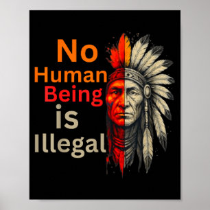 Mensch ist illegal Native Americans vintage Poster