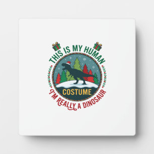 Mensch Kostüm Dinosaurier Weihnachten Santa Hut Ki Fotoplatte