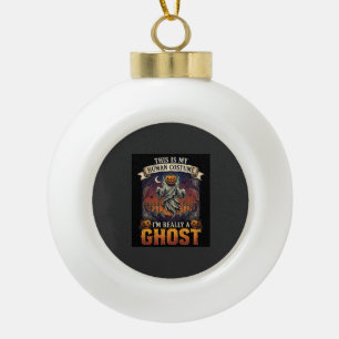 Mensch Kostüm Geist Kürbiskopf Friedhof Spinne Keramik Kugel-Ornament