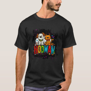 Mensch Lustiger Hund & Katzenliebhaber T-Shirt