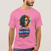 Mensch-Maschine-Evolution – KI-Kunst T-Shirt (Vorderseite)