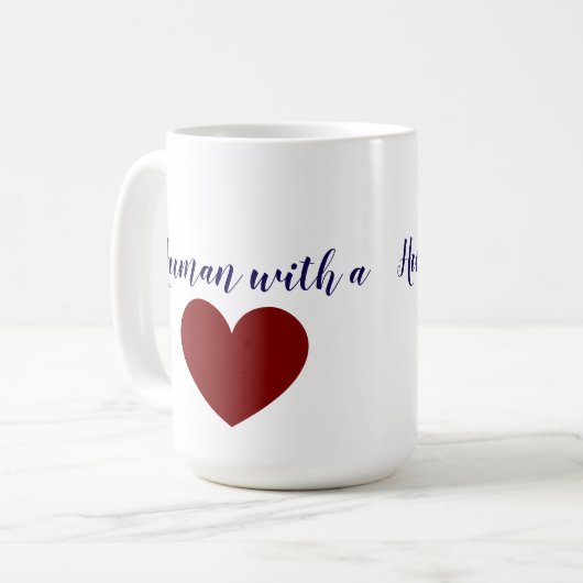 Mensch mit Herz Kaffeetasse (Vorderseite Links)