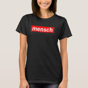 Mensch-Rote Logo Box Jüdisch Jiddisch Gute Ehre T-Shirt