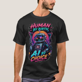 Mensch von Geburt an, KI aus Wahl, lustiges neonro T-Shirt