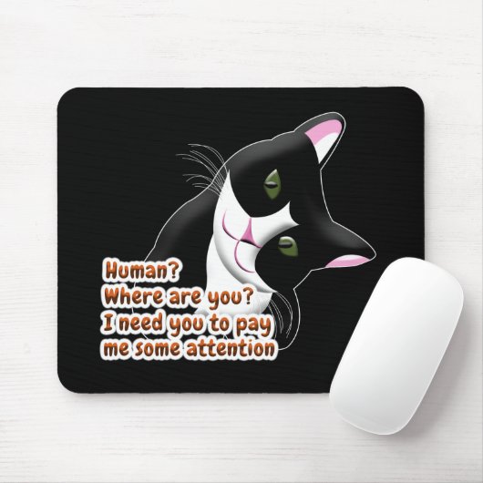 Mensch? Wo bist du? Katze Mousepad (Mit Mouse)