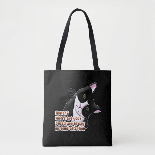 Mensch? Wo bist du? Katze Tasche (Vorderseite)