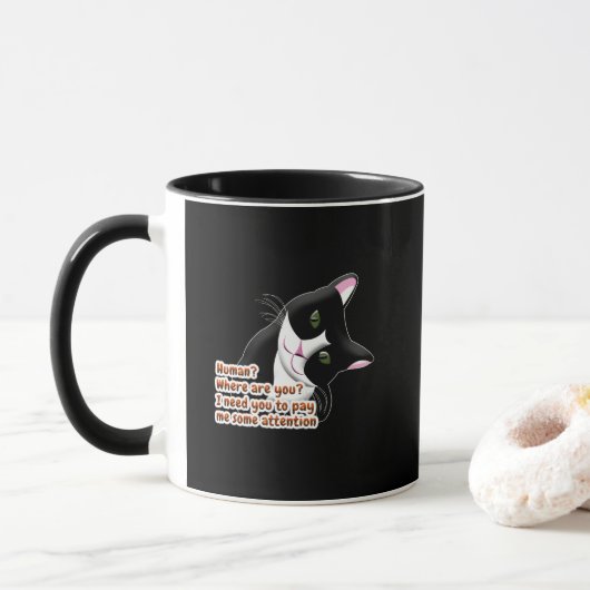 Mensch? Wo bist du? Katze Tasse (Mit Donut)