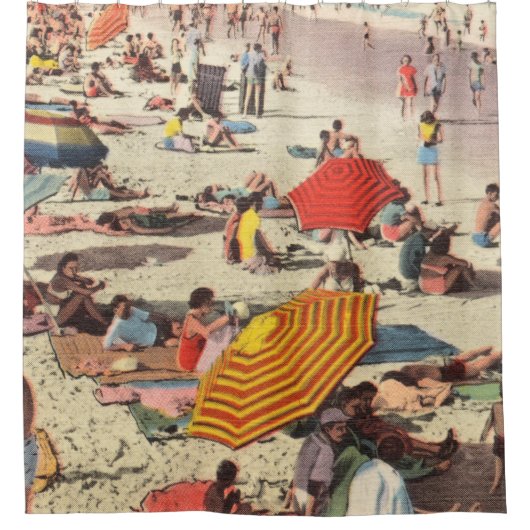 MENSCHEN AM STRAND TÄGLICH DUSCHVORHANG (Vorderseite)