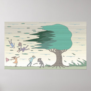 Menschen am Tag, an dem ein Sturm zuschlug. Poster