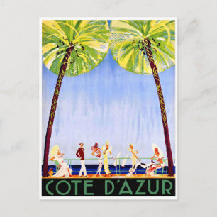 Menschen an der Französischen Riviera, Frankreich Postkarte