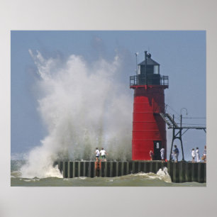 Menschen auf dem Jet sehen große Wellen in 2 Poster