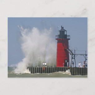 Menschen auf dem Jet sehen große Wellen in 2 Postkarte