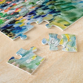 Menschen auf Gartenbrücke mit Wasserliliken Puzzle (Seite)