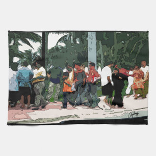 Menschen aus allen Gesellschaftsschichten Geschirrtuch