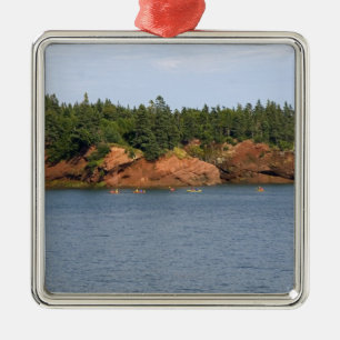 Menschen beim Seepaddeln in der Bay of Fundy bei S Silbernes Ornament