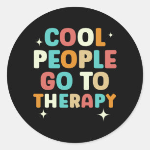 Menschen Coole Leute gehen zur Therapie-Bewusstsei Runder Aufkleber