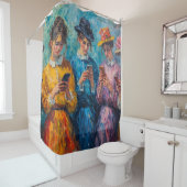 Menschen des 19. Jahrhunderts mit Smartphones Duschvorhang (Beispiel)