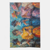 Menschen des 19. Jahrhunderts mit Smartphones Geschirrtuch (Vertikal)