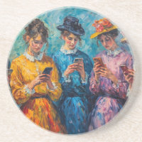 Menschen des 19. Jahrhunderts mit Smartphones