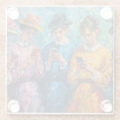 Menschen des 19. Jahrhunderts mit Smartphones Glasuntersetzer (Rückseite)