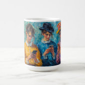 Menschen des 19. Jahrhunderts mit Smartphones Kaffeetasse (Mittel)