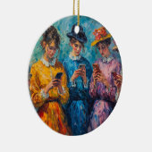 Menschen des 19. Jahrhunderts mit Smartphones Keramik Ornament (Rechts)