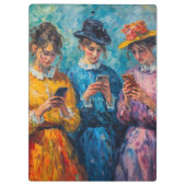 Menschen des 19. Jahrhunderts mit Smartphones Klemmbrett (Rückseite)