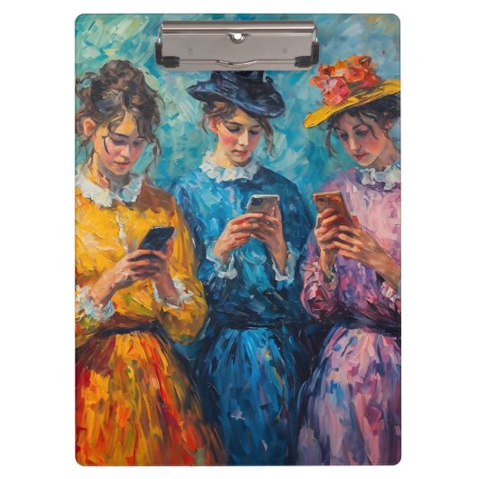 Menschen des 19. Jahrhunderts mit Smartphones Klemmbrett (Vorderseite)