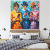 Menschen des 19. Jahrhunderts mit Smartphones Leinwanddruck (Insitu (Schlafzimmer))