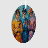 Menschen des 19. Jahrhunderts mit Smartphones Ornament (Vorderseite)