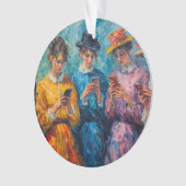 Menschen des 19. Jahrhunderts mit Smartphones Ornament (Vorderseite)