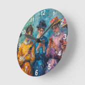 Menschen des 19. Jahrhunderts mit Smartphones Runde Wanduhr (Winkel)