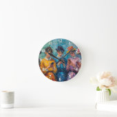 Menschen des 19. Jahrhunderts mit Smartphones Runde Wanduhr (Zuhause)